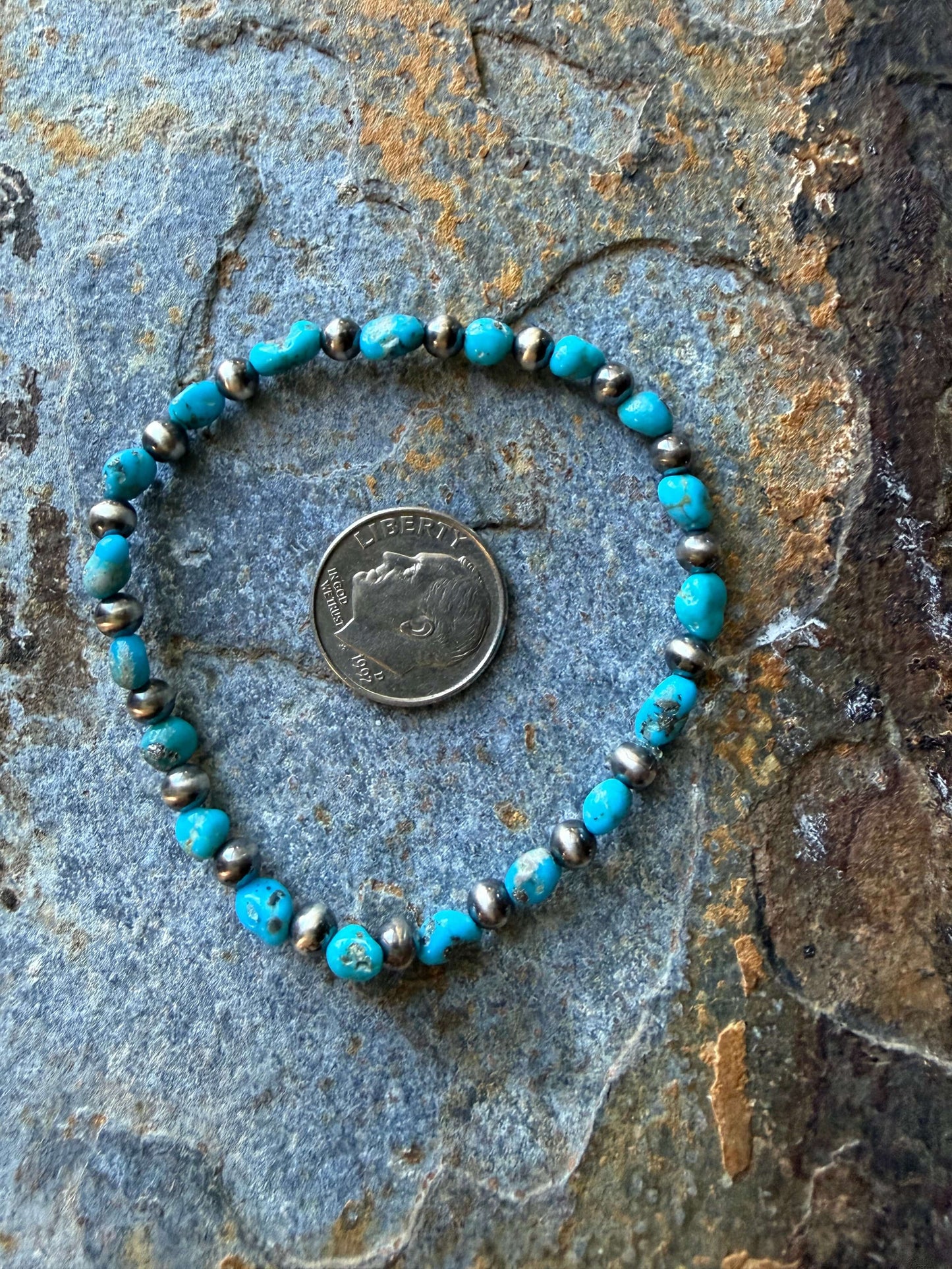 Blue Bird Turquoise Pearl Bracelet