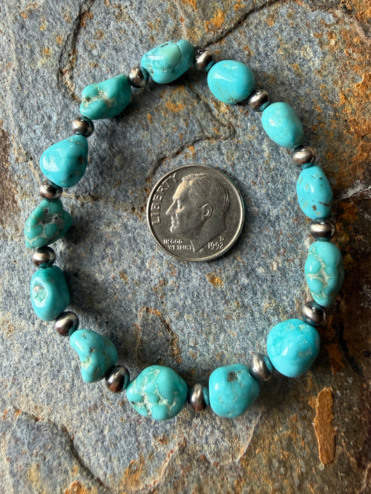 White Water Turquoise Pearl Bracelet