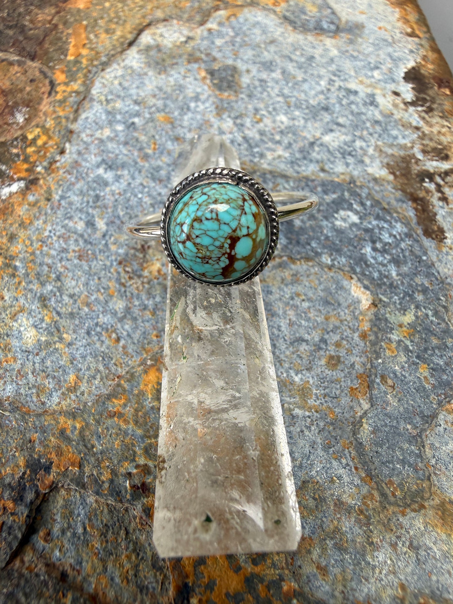 Number 8 Turquoise Sterling Silver Ring