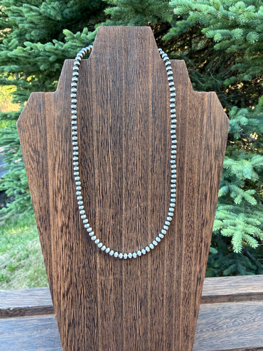 4mm Sterling Silver Pearls 16 inch Necklace