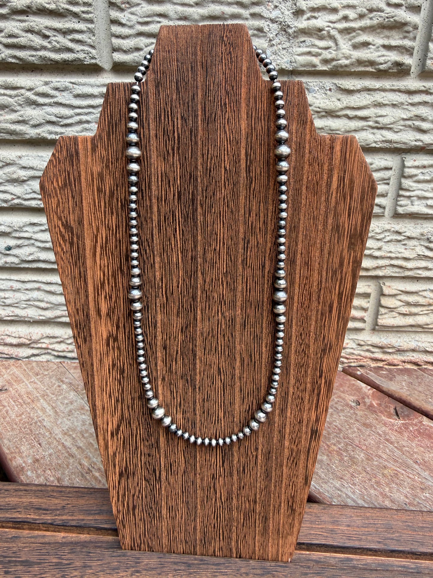 Graduated Sterling Silver Pearl Necklace