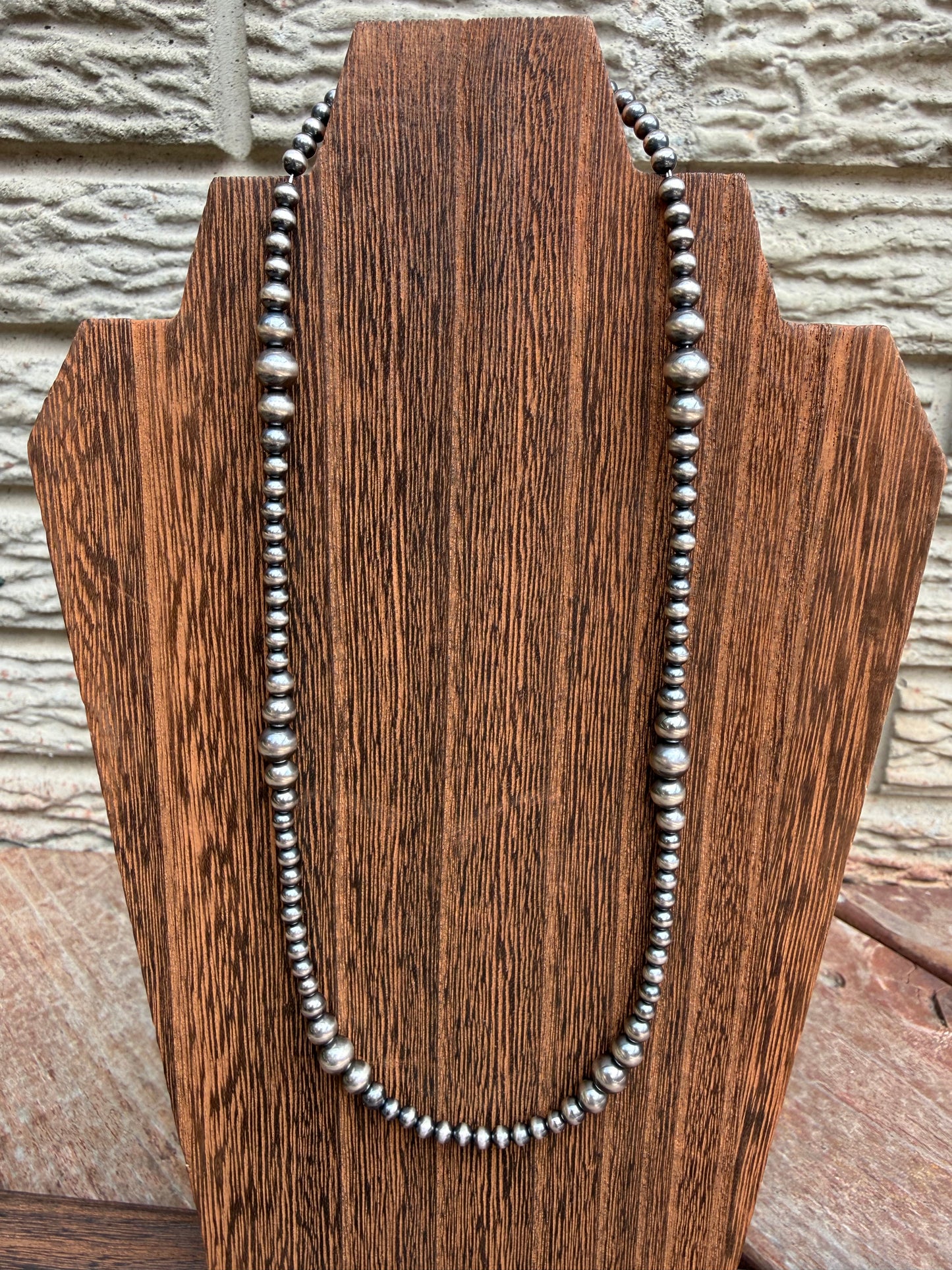 Graduated Sterling Silver Pearl Necklace