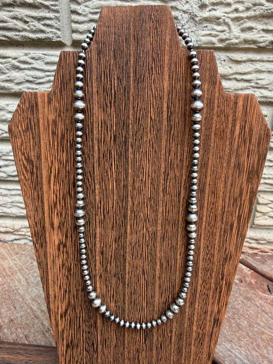 Graduated Sterling Silver Pearl Necklace