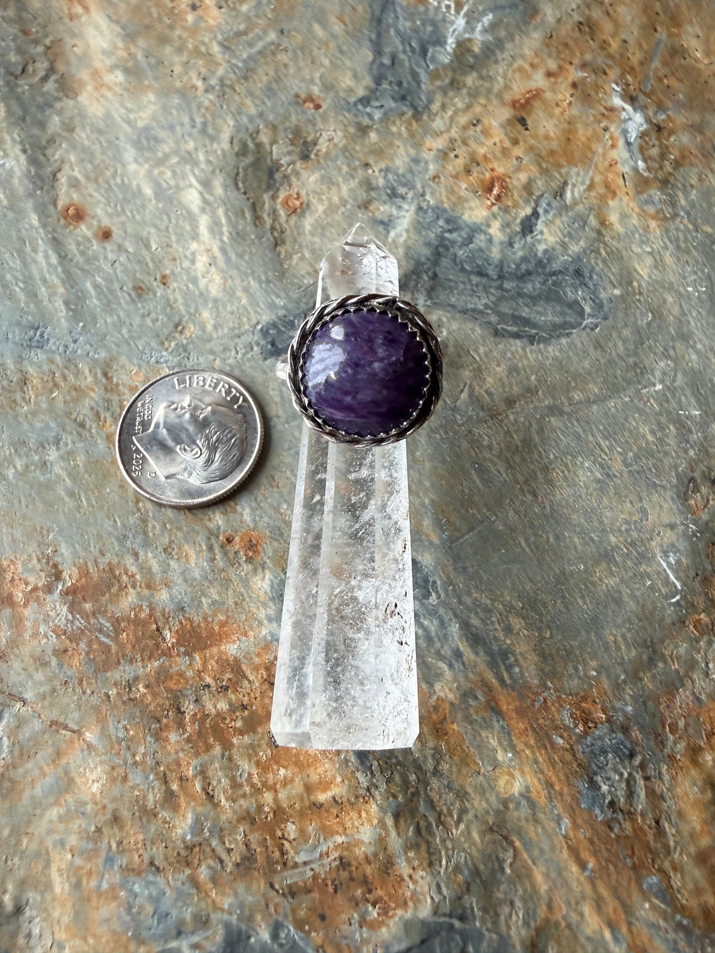 Charoite Sterling Silver Ring