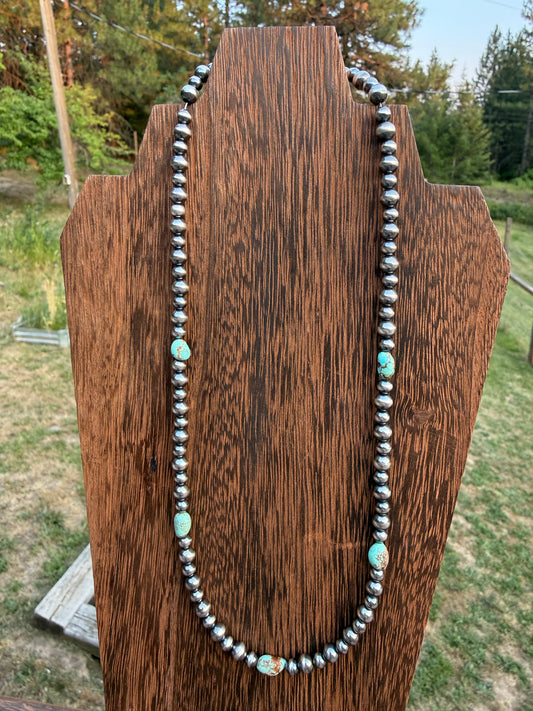 Number 8 Turquoise Pearl Necklace