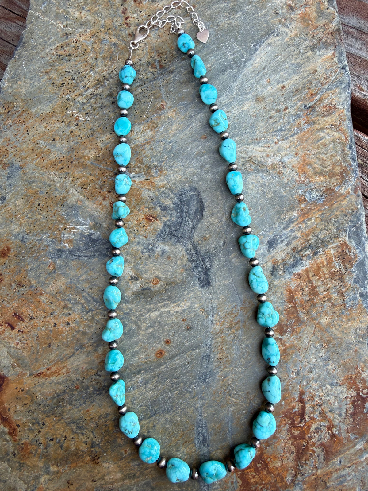 White Water Turquoise Sterling Silver Pearls Necklace