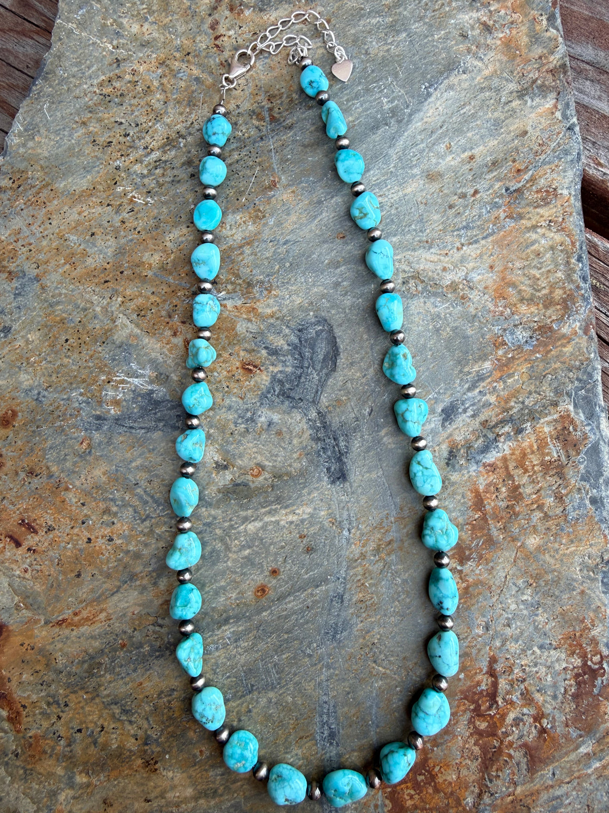 White Water Turquoise Sterling Silver Pearls Necklace