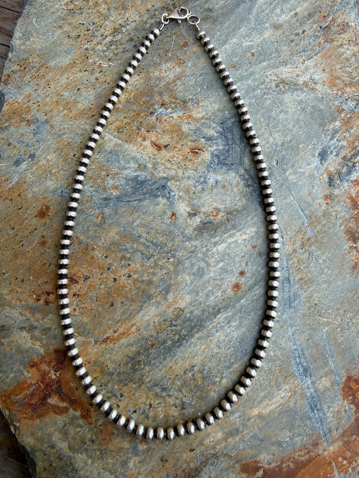 4mm Sterling Silver Pearls 16 inch Necklace
