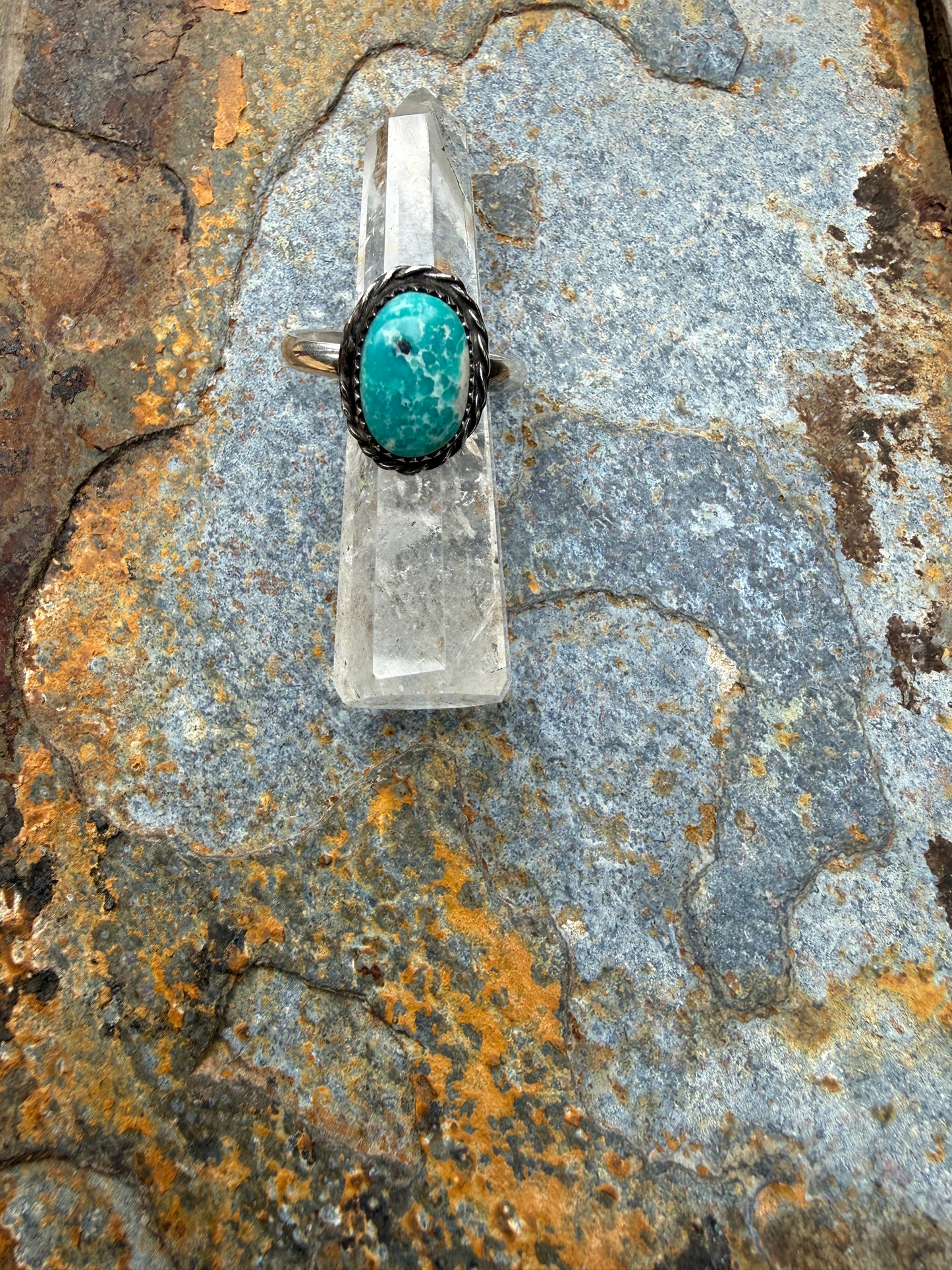 White Water Turquoise Sterling Silver Ring