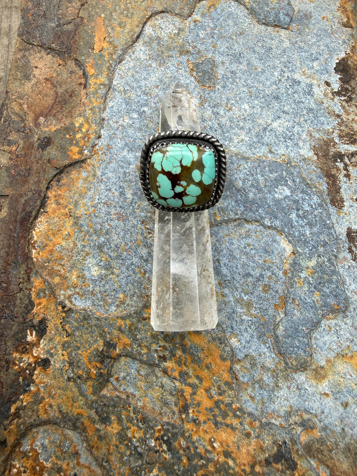 Number 8 Turquoise Sterling Silver Ring