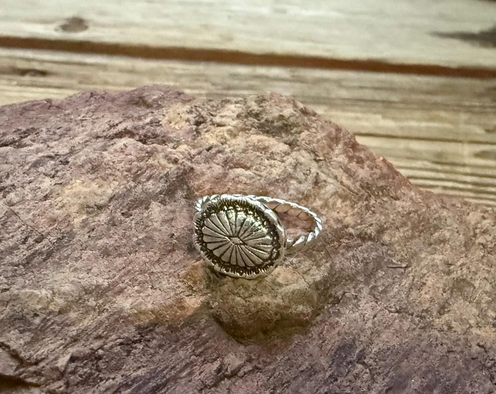 Cowgirl Silver Concho Ring